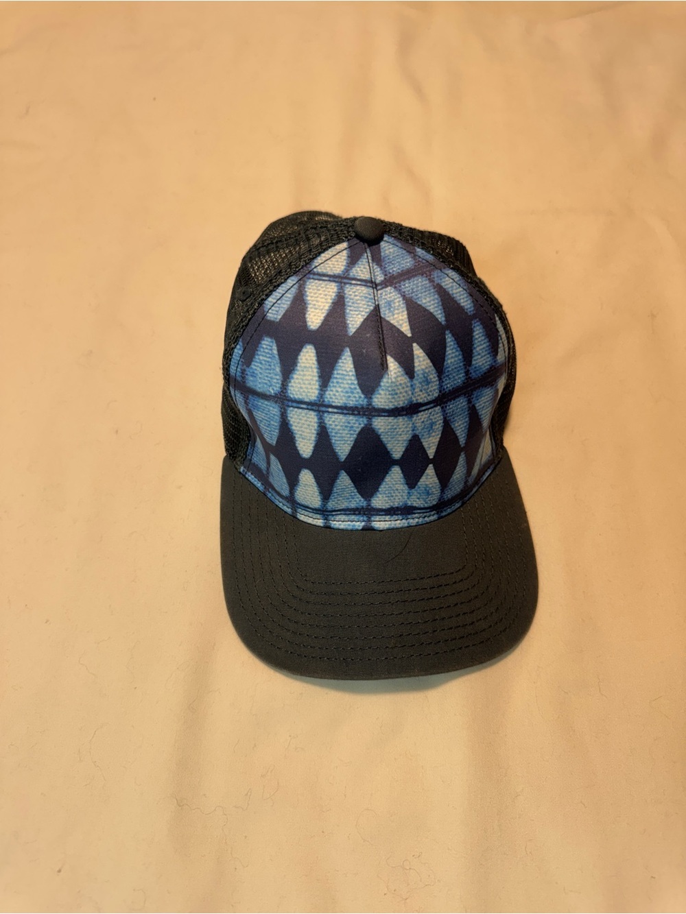 Prana Blue Patterned Mesh Trucker Hat